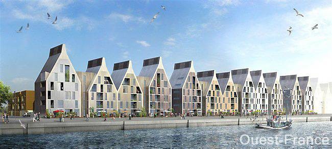 À Dunkerque (Nord), le projet du quartier du Grand Large dessiné  par l'agence Agence Nicolas Michelin & associés, qui doit compter à  terme entre 800 et 1 000 logements entre la mer et le centre-ville, fait  rêver Hérouville-Saint-Clair.